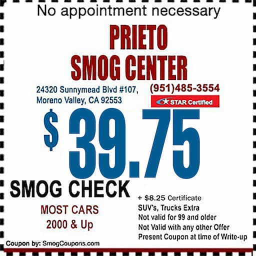 smog check coupon Moreno valley